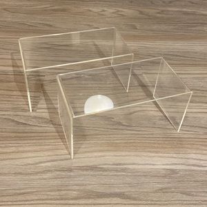 Set of 2 The Container Store Acrylic Risers - 10" x 5" x 5" h
